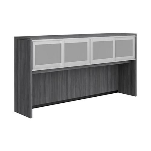 Overhead Hutch With Sliding Glass Doors - 71"W x 15"D x 36"H  (MOSPL144OH/MOSPL44SLIDESGD2)