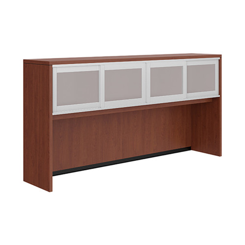 Overhead Hutch With Sliding Glass Doors - 71"W x 15"D x 36"H  (MOSPL144OH/MOSPL44SLIDESGD2)