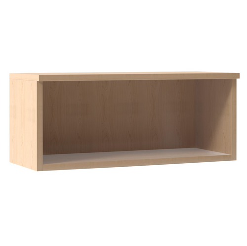 Wall Mounted Storage Hutch  With Laminate Framed Glass Doors - 35.5"W x 15"D x 17"H (MOSPL2080H/MOSPL44GLDRL)