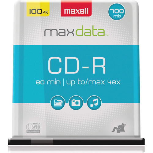 Maxell CD Recordable Media - CD-R - 48x - 700 MB - 100 Pack Spindle - 120mm - 1.33 Hour Maximum (MAX648200)