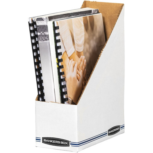 Bankers Box Stor/File Magazine Files - Letter - Blue, White - Fiberboard - 1 Each (FEL00723)