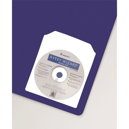 Avery Vinyl Self-Adhesive Media/CD/DVD Pockets - 10 x CD/DVD Capacity - Top Loading - Clear - (AVE73721)