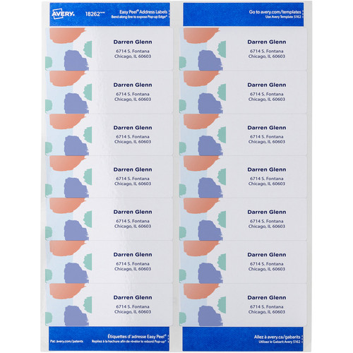 Avery Easy Peel White Inkjet Mailing Labels - 1 21/64" Width x 4" Length - Permanent Adhesive (AVE8162)