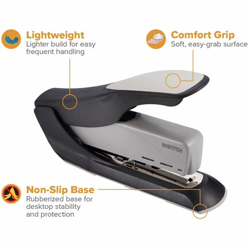 Bostitch Spring-Powered Antimicrobial Heavy Duty Stapler - 60 Sheets Capacity - 5/16" , 3/8" Staple (ACI1200)