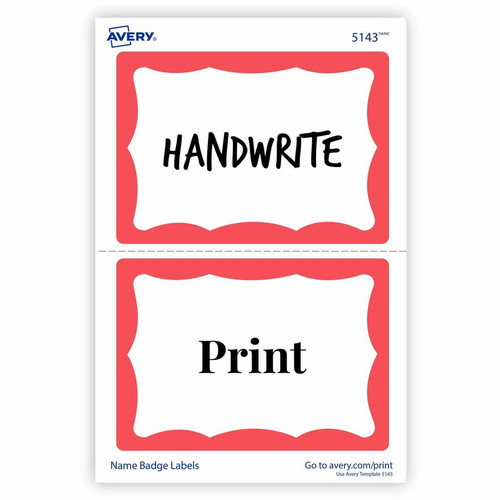 Avery Border Print or Write Name Tags - 2 11/32" Width x 3 3/8" Length - Removable Adhesive - (AVE5143)