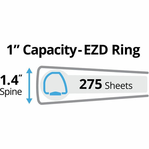Avery Durable View Binder - EZD Rings - 1" Binder Capacity - Letter - 8 1/2" x 11" Sheet Size (AVE09301)