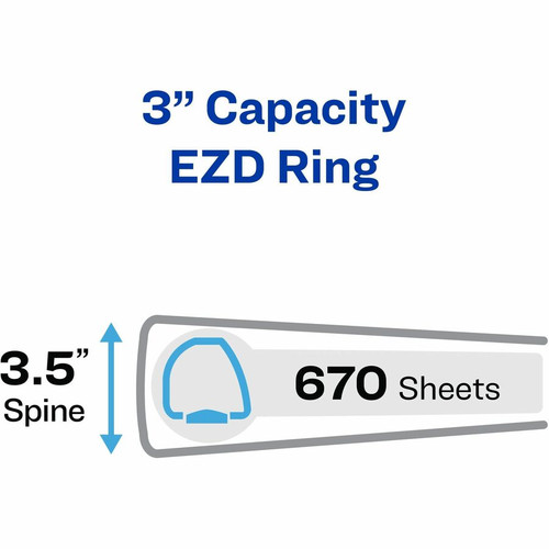 Avery Durable View Binder - EZD Rings - 3" Binder Capacity - Letter - 8 1/2" x 11" Sheet Size (AVE09700)
