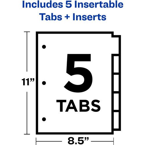 Avery Big Tab Insertable Dividers - Reinforced Gold Edge - 5 Blank Tab(s) - 5 Tab(s)/Set - x - (AVE11110)