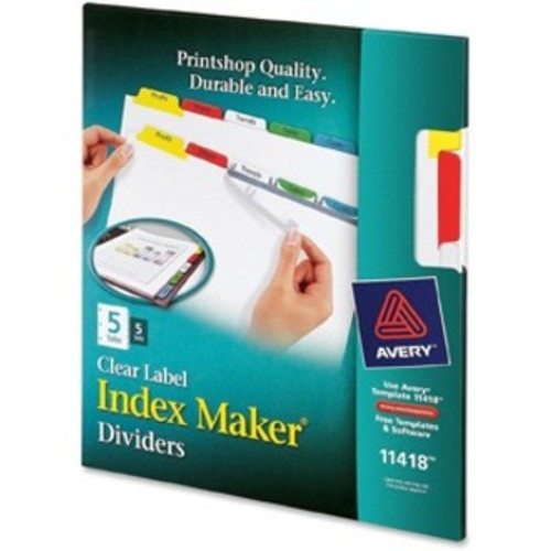 Avery Index Maker Index Divider - 25 x Divider(s) - 5 - 5 Tab(s)/Set - 8.5" Divider Width x - (AVE11418)