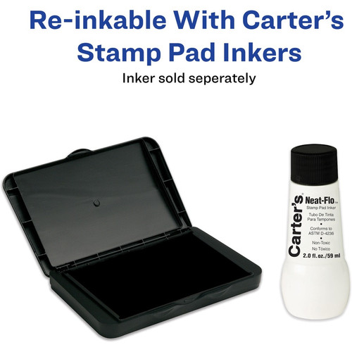 Carter's Carter's Micropore Stamp Pad - 1 Each - 2.8" Width x 4.3" Length - Black Ink - (AVE21281)