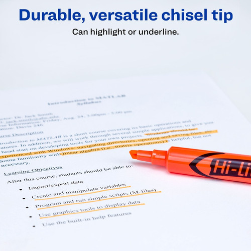 Avery Desk-Style, Fluorescent Orange, 1 Count (24050) - Chisel Marker Point Style - Orange Ink (AVE24050)