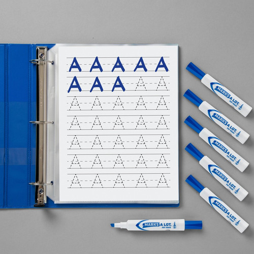 Avery Marks A Lot Desk-Style Dry Erase Marker - Chisel Marker Point Style - Blue - White - 1 (AVE24406)