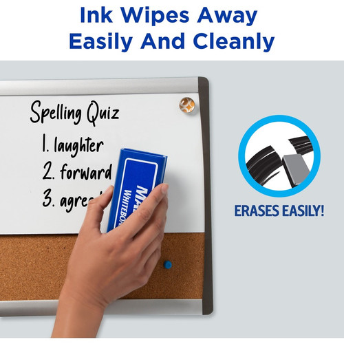Avery Desk-Style Dry Erase Markers - Chisel Marker Point Style - Black - 1 Dozen (AVE24408)