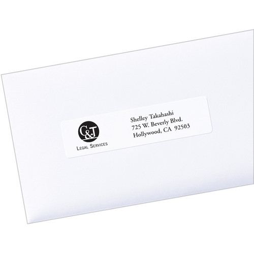 PRES-a-ply White Labels - 1" Width x 4" Length - Permanent Adhesive - Rectangle - Laser, Inkjet - - (AVE30601)