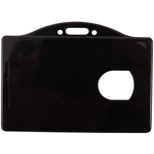 SICURIX Horizontal Black Frame ID Card Holder - Plastic - 25 / Pack - Black (BAU68310)