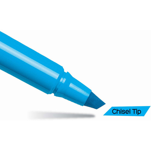 BIC Brite Liner Highlighters - Chisel Marker Point Style - Blue Water Based Ink - 1 Dozen (BICBL11BE)