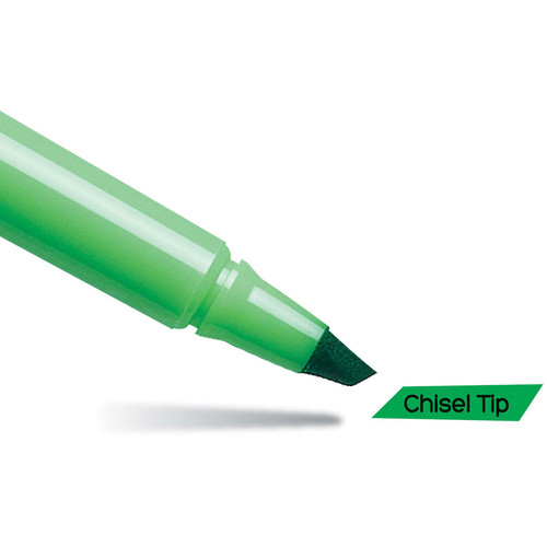 BIC Brite Liner Highlighters - Chisel Marker Point Style - Fluorescent Green Water Based Ink - 1 (BICBL11GN)