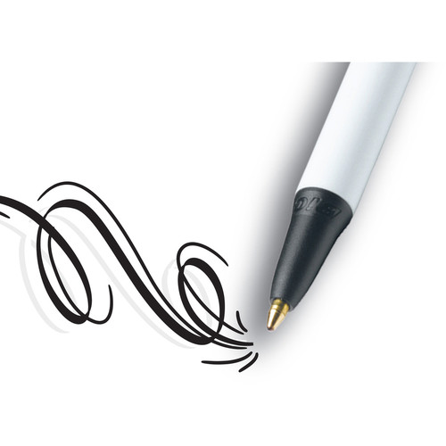 BIC Clic Stic Retractable Ballpoint Pens - Medium Pen Point - Retractable - Black - White Barrel - (BICCSM11BK)