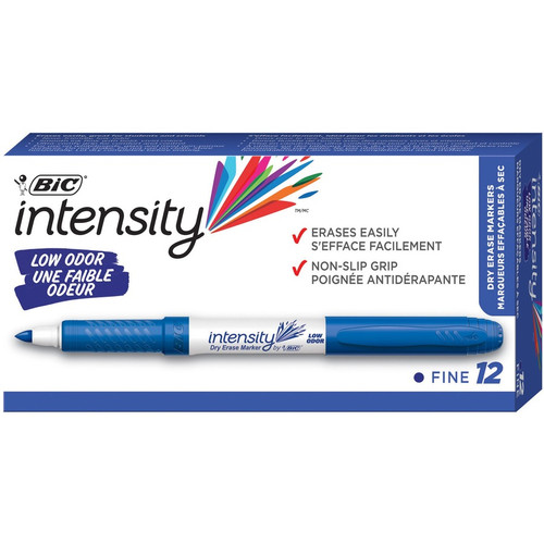 BIC Intensity Fine Point Whiteboard Marker - Fine Marker Point - Blue - 1 Dozen (BICGDE11BE)