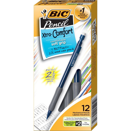BIC Matic Grip Mechanical Pencils - 0.7 mm Lead Diameter - Refillable - Assorted Barrel - 1 Dozen (BICMPG11)