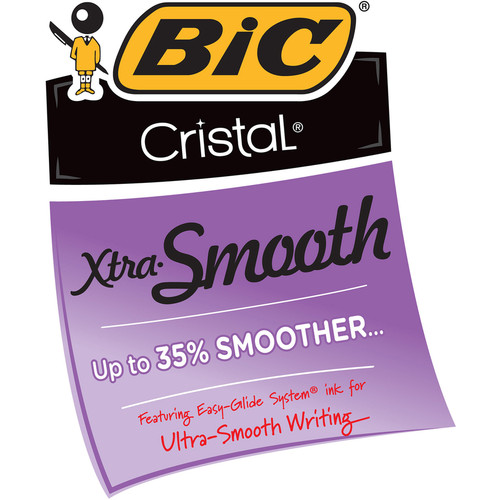 BIC Classic Cristal Ballpoint Pens - Medium Pen Point - Conical Pen Point Style - Red - Clear - Tip (BICMS11RD)