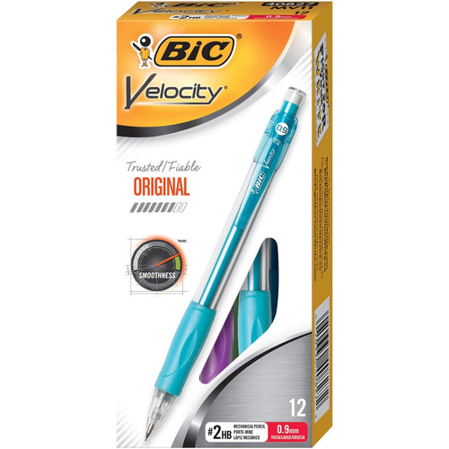 BIC Mechanical Pencils - #2 Lead - 0.9 mm Lead Diameter - Refillable - Turquoise Barrel - 1 Dozen (BICMV11BK)
