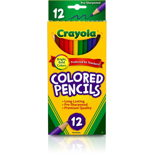 Crayola Presharpened Colored Pencils - 3.3 mm Lead Diameter - Assorted Lead - Wood Barrel - 12 / (CYO684012)