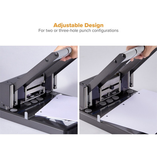 Bostitch Antimicrobial Adjustable Hole Punch - 3 Punch Head(s) - 160 Sheet of 20lb Paper - 9/32" - (BOS03200)