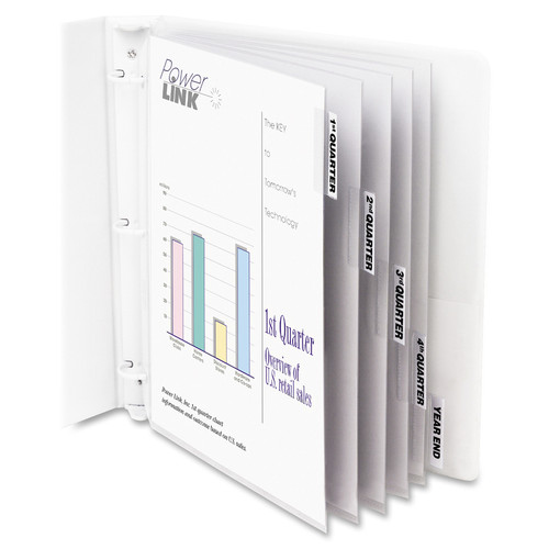 C-Line Heavyweight Poly Sheet Protectors with Index Tabs - 5-Tab Set, Clear Tabs, Top Loading, 8 x (CLI05557)