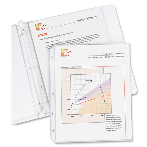 C-Line Standard Weight Poly Sheet Protectors - Non-glare, Top Loading, 11 x 8-1/2, 100/BX, 62048 (CLI62048)