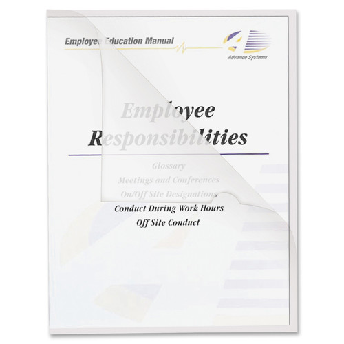 C-Line Recycled Poly Project Folders - Clear, Reduced Glare, 11 x 8-1/2, 25/BX, 62127 (CLI62127)