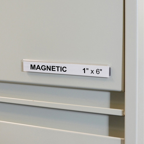 C-Line HOL-DEX Magnetic Shelf/Bin Label Holders - 1-Inch x 6-Inch, 10/BX, 87227 (CLI87227)