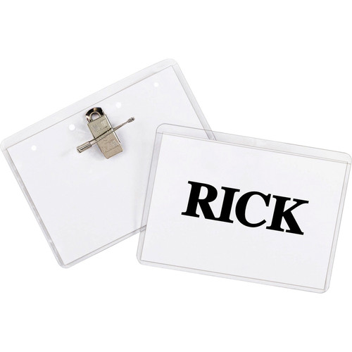 C-Line Clip/Pin Combo Style Name Badge Holder Kit - Sealed Holders with Inserts, 3-1/2 x 2-1/4, (CLI95723)