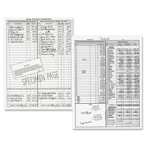 Dome Bookkeeping Record Book - 128 Sheet(s) - Wire Bound - 8.75" x 11.25" Sheet Size - White - - - (DOM612)