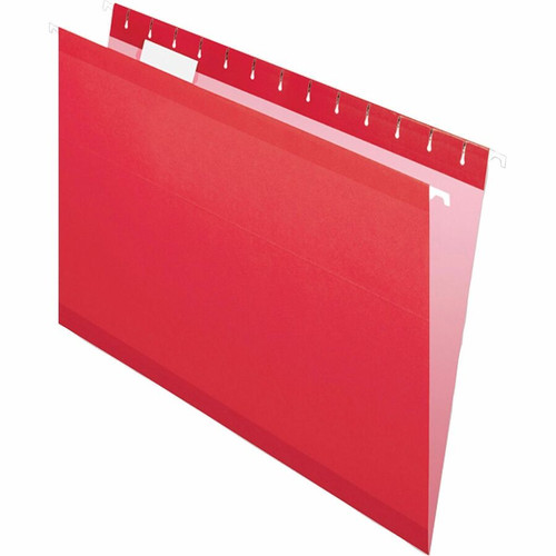 Pendaflex 1/5 Tab Cut Legal Recycled Hanging Folder - 8 1/2" x 14" - Red - 10% Recycled - 25 / Box (PFX415315RED)