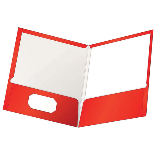 Oxford Letter Pocket Folder - 8 1/2" x 11" - 100 Sheet Capacity - 2 Pocket(s) - Red - 25 / Box (OXF51711)
