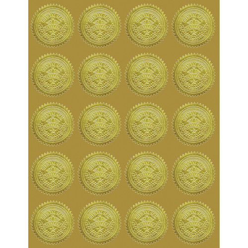 Geographics Gold Embossed Seals - 2" Diameter - For Certificate, Note Card, Proposal - Golden - 100 (GEO20014)
