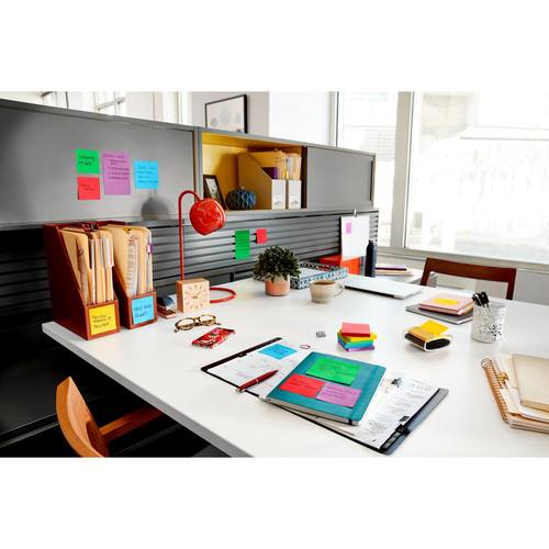 Post-it Super Sticky Lined Notes - Playful Primaries Color Collection - 540 - 4" x 4" - Square (MMM6756SSAN)