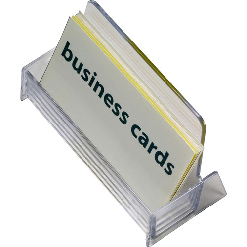 Officemate Business Card Holder, Holds Up to 50 Cards, Clear (97832) - 1.9" x 3.9" x 2.4" , Clear, (OIC97832)