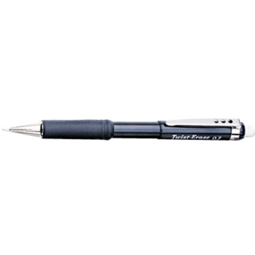 Pentel Twist-Erase III Mechanical Pencil - HB Lead - 0.7 mm Lead Diameter - Refillable - Black - 1 (PENQE517A)