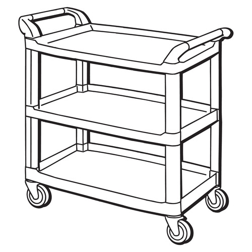 Rubbermaid Commercial 3-Shelf Mobile Utility Cart - 3 Shelf - 300 lb Capacity - 4" Caster Size - - (RCP409100)
