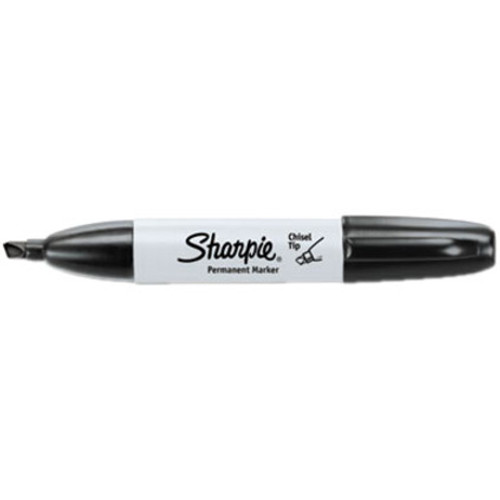 Sharpie Large Barrel Permanent Markers - Wide Marker Point - Chisel Marker Point Style - Black Ink (SAN38201)