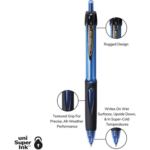 uni Power Tank Retractable Ballpoint Pens - Medium Marker Point - 1 mm Pen Point Size - - - - (UBC42071)