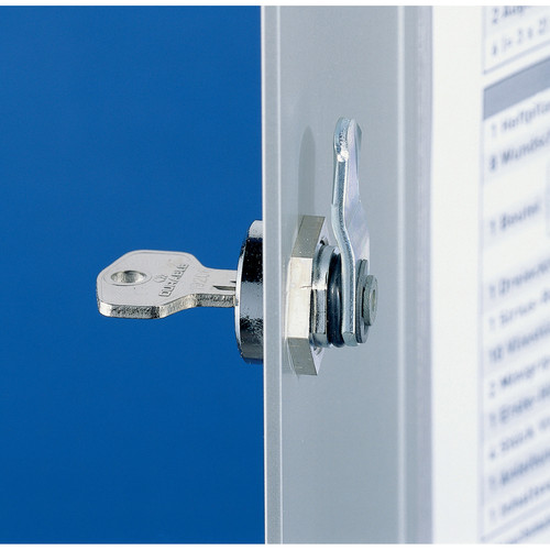 DURABLE Brushed Aluminum Keyed Lock 72-Key Cabinet - 11-9/10" W x 15-4/5" H x 4-4/5" D - Key - (DBL195523)