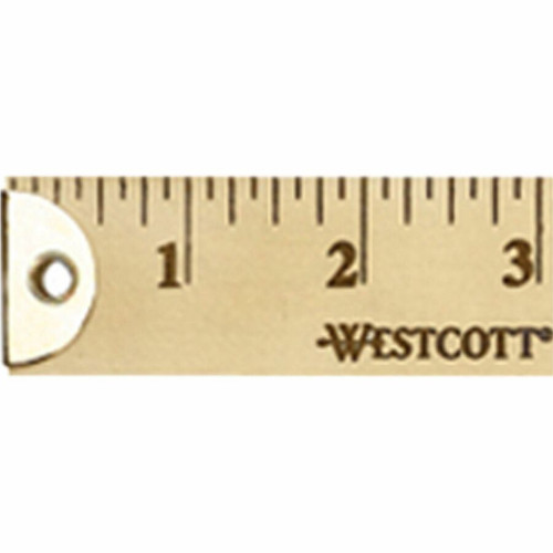Westcott Wood Yardstick - 36" Length 1" Width - 1/8 Graduations - Imperial Measuring System - Wood (ACM10425)