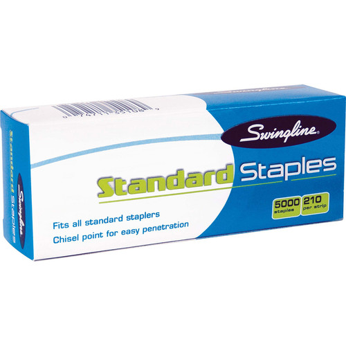 Swingline Standard Staples - 210 Per Strip - Standard - 1/4" Leg - for Paper - Chisel Point - / Box (SWI35108)