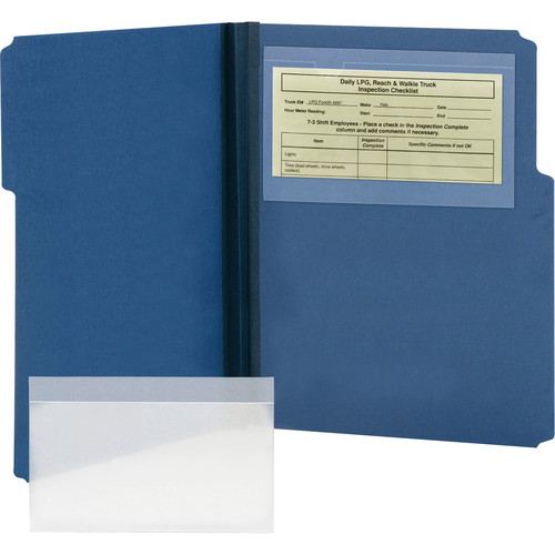 Smead Self-Adhesive Pockets - 9" x 5 9/16" Sheet - Clear - Poly - 100 / Box (SMD68185)