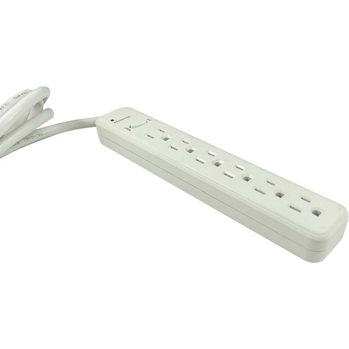 Compucessory 6-Outlet Power Strips - 6 - 6 ft Cord - 104 J Surge Energy - 15 A Current - 125 V AC - (CCS55155)
