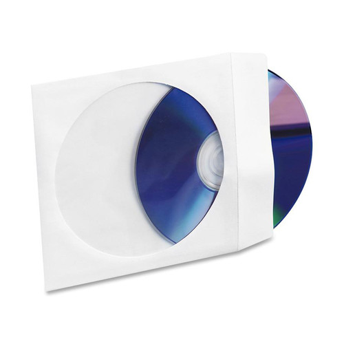 Compucessory CD/DVD White Window Envelopes - CD/DVD - 5" Width x 5" Length - 100 / Box - White (CCS26500)