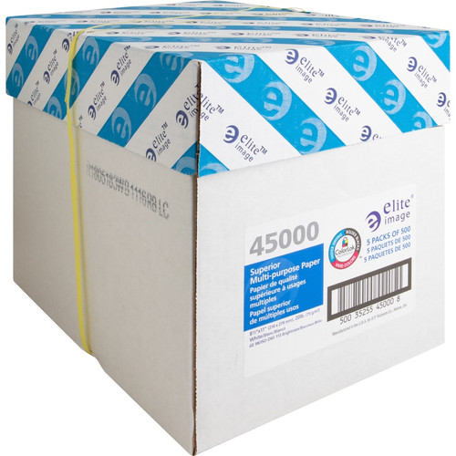 Elite Image Multipurpose Paper - 98 Brightness - Letter - 8 1/2" x 11" - 20 lb Basis Weight - 2500 (ELI45000)